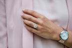 4.0 CT Oval Moissanite Hidden Halo & Pave Setting Engagement Ring
