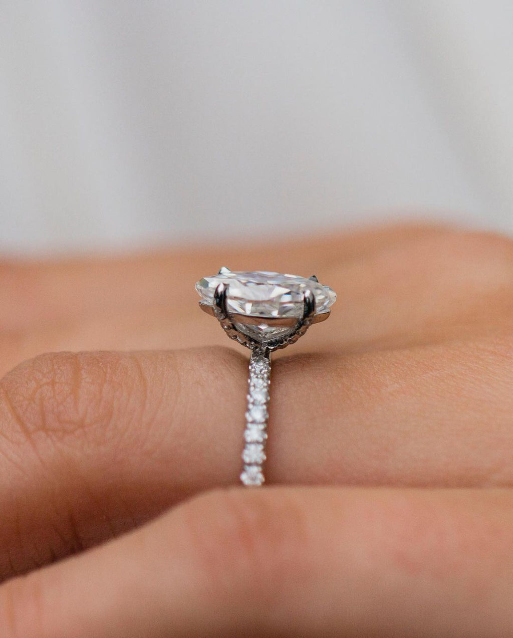 2.0 CT Marquise Cut Pave Style Moissanite Engagement Ring