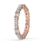 Unique Emerald Eternity Band - Rose Gold