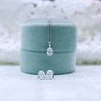 0.35 CT-1.50 CT Oval Cut Moissanite Solitaire Layering Necklace