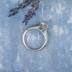 1.50CT Round Moissanite Solitaire Pave Setting Engagement Ring
