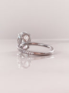 2.0 CT Oval Moissanite Hidden Halo Pave Setting Engagement Ring