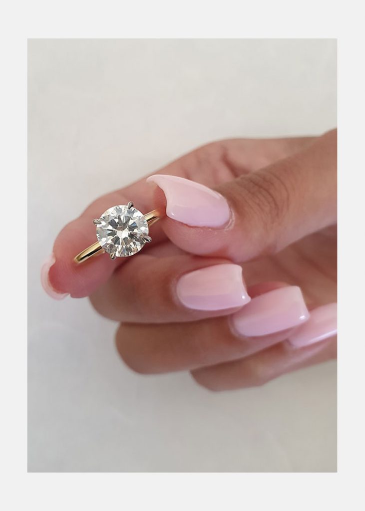 2.0 CT Round Brilliant Cut Moissanite Solitaire Engagement Ring