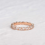 0.4 CT Round And Marquise Moissanite Wedding Band