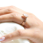 1.0CT Pear Cut Moissanite Halo Bridal Ring Set