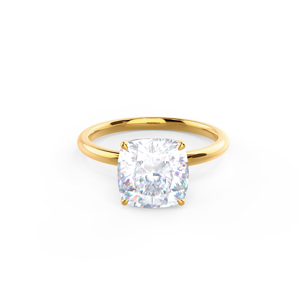 2.75 CT Cushion Cut Moissanite Solitaire Engagement Ring