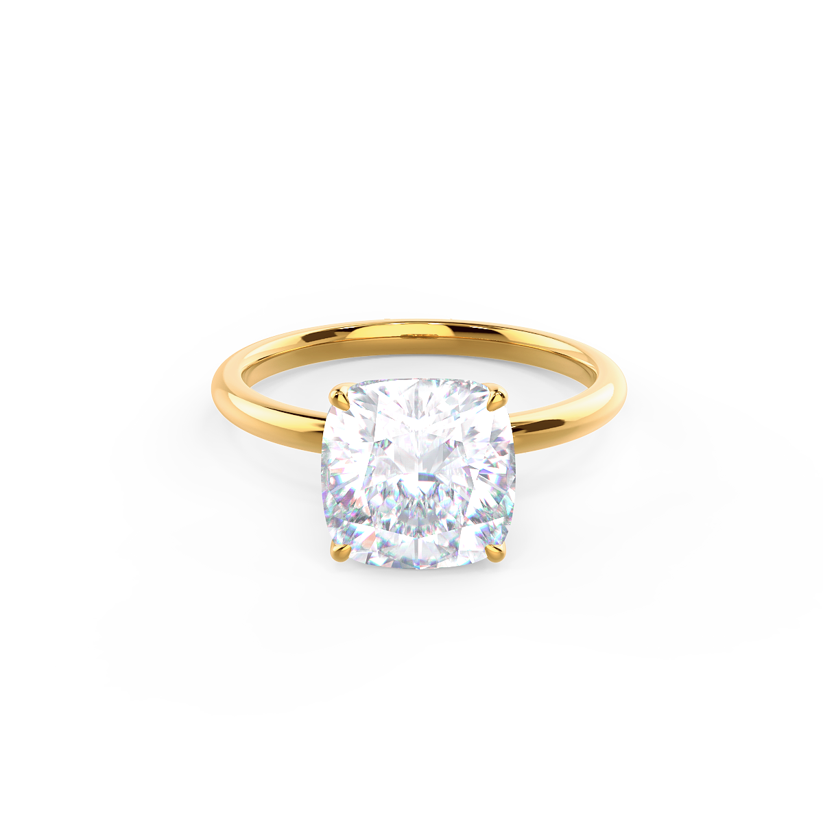 2.75 CT Cushion Cut Moissanite Solitaire Engagement Ring