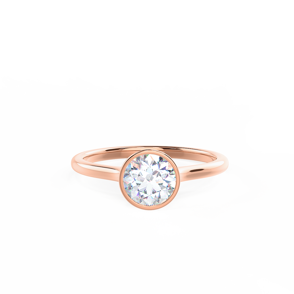 1.5 CT Round Cut Moissanite Bezel Engagement Ring