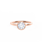 1.5 CT Round Cut Moissanite Bezel Engagement Ring