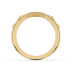 V Shaped Wedding Band - Milgrain Design