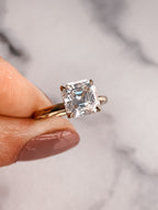 4.0 CT Asscher Moissanite Solitaire Engagement Ring