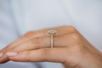 1.85 CT Oval Cut Moissanite Hidden Halo Engagement Ring