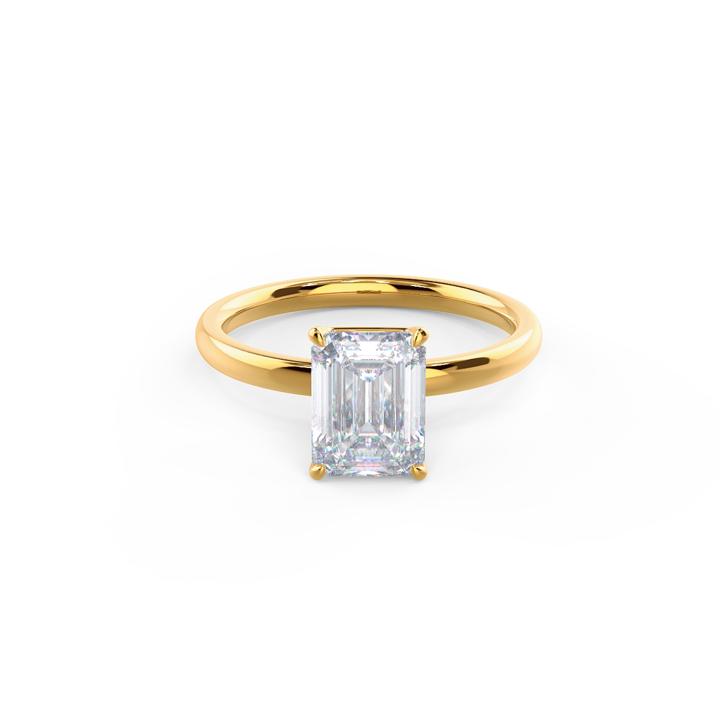 2.75 CT Emerald Cut Moissanite Solitaire Engagement Ring