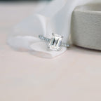 1.75 CT Emerald Cut Moissanite Pave Setting Engagement Ring