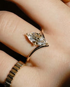 1.08-3.0 CT Marquise ⁠Cut Lab Grown Diamond Unique Engagement Ring