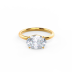 2.0 CT East-West Oval Cut Moissanite Solitaire Engagement Ring