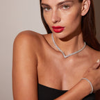 Round Cut Moissanite Diamond Tennis Necklace