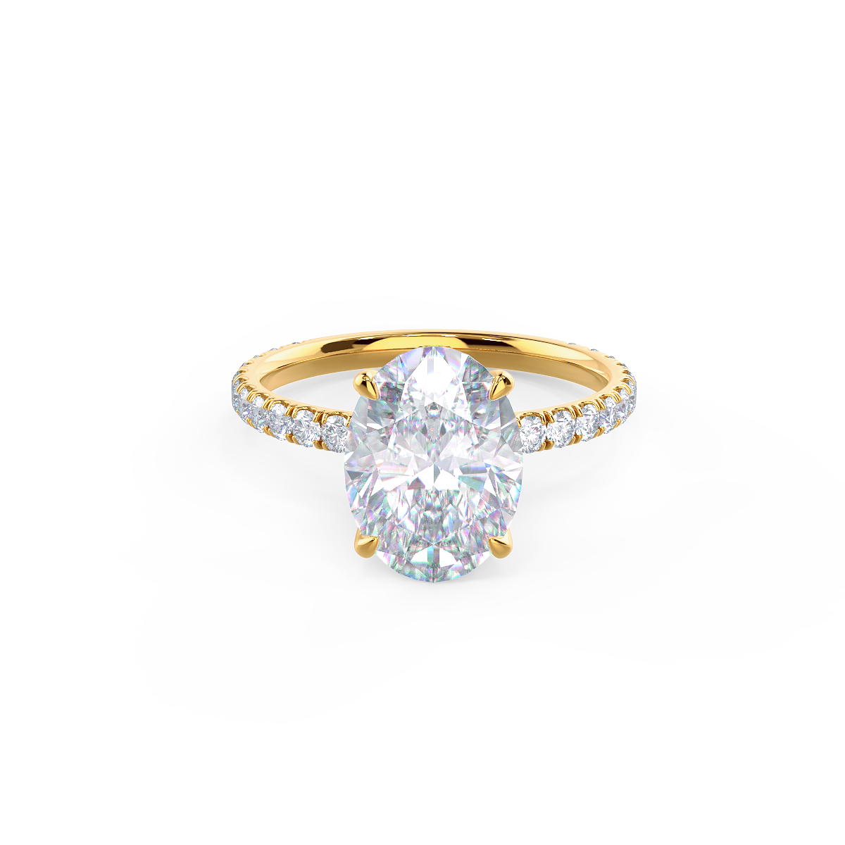 1.75 CT Oval Cut Moissanite Pave Setting Engagement Ring