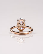 4.0 CT Oval Moissanite Hidden Halo Setting Engagement Ring