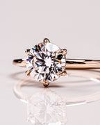 2.0 CT Round Moissanite Solitaire Engagement Ring With Hidden Halo Setting