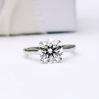 2.0 CT Round Cut Moissanite Solitaire Engagement Ring