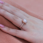 2.30CT Cushion Moissanite Vintage Halo Bridal Ring Set