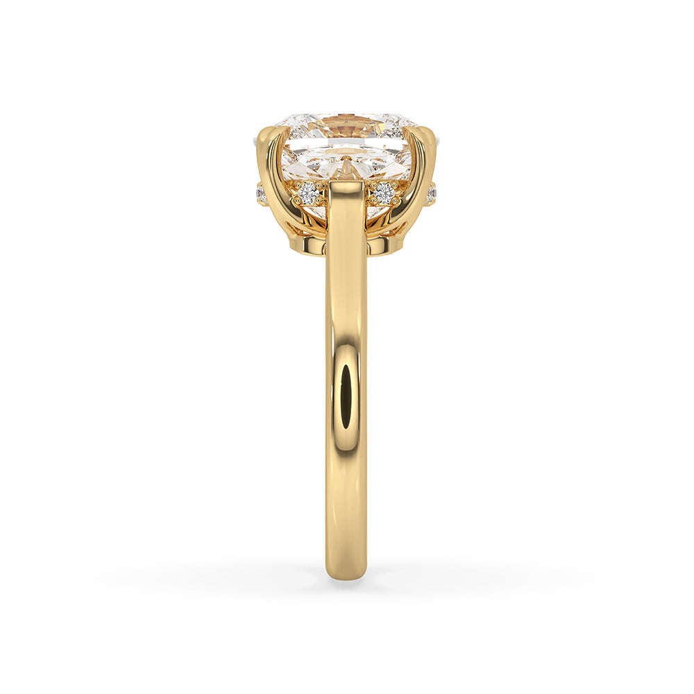 Hidden Halo Cushion Cut Diamond Ring
