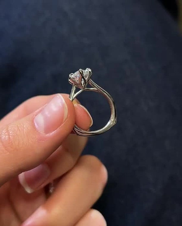 2.0 -4.0 CT Marquise ⁠Cut Lab Grown Diamond Solitaire Engagement Ring