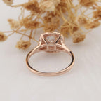 1.0CT Cushion Cut Double Halo Moissanite Diamond Engagement Ring