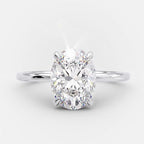 2.0 CT Oval Cut Moissanite Solitaire Engagement Ring