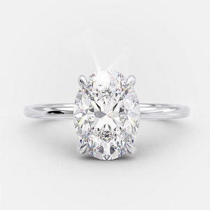 2.0 CT Oval Cut Moissanite Solitaire Engagement Ring