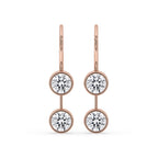 Round Diamond Earrings Featuring Rose Gold