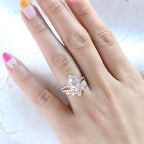 1.50CT Oval Cut Moissanite Halo Bridal Ring Set