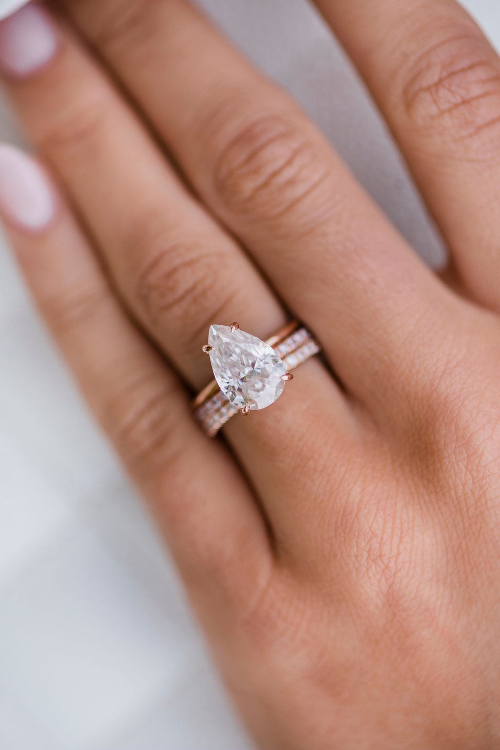3.20 CT Pear Cut Moissanite Solitaire Engagement Ring