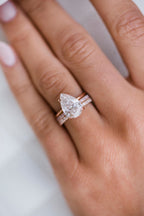 3.20 CT Pear Cut Moissanite Solitaire Engagement Ring