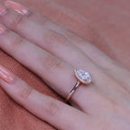 1.50 CT Pear Cut Moissanite Halo Engagement Ring