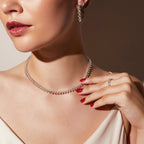 Heart Cut Moissanite Diamond Tennis Necklace