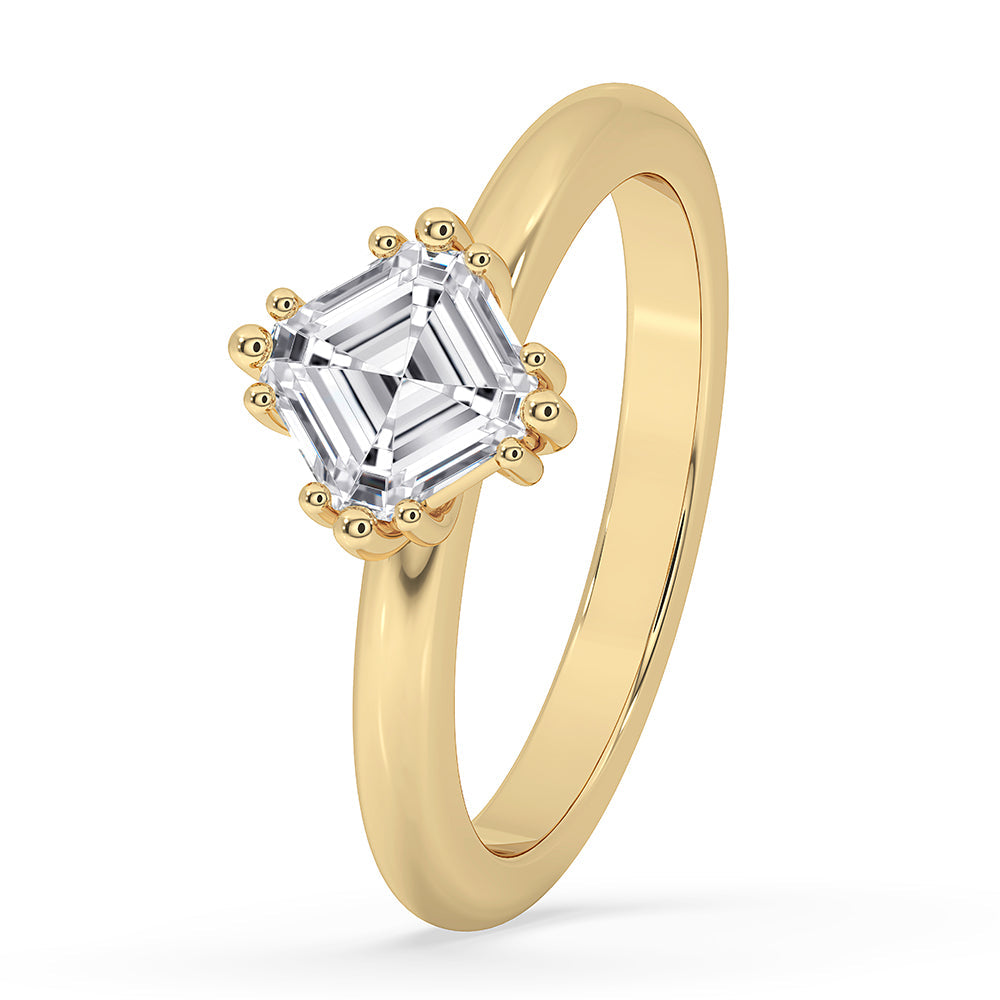 Solitaire Asscher Cut Diamond Ring