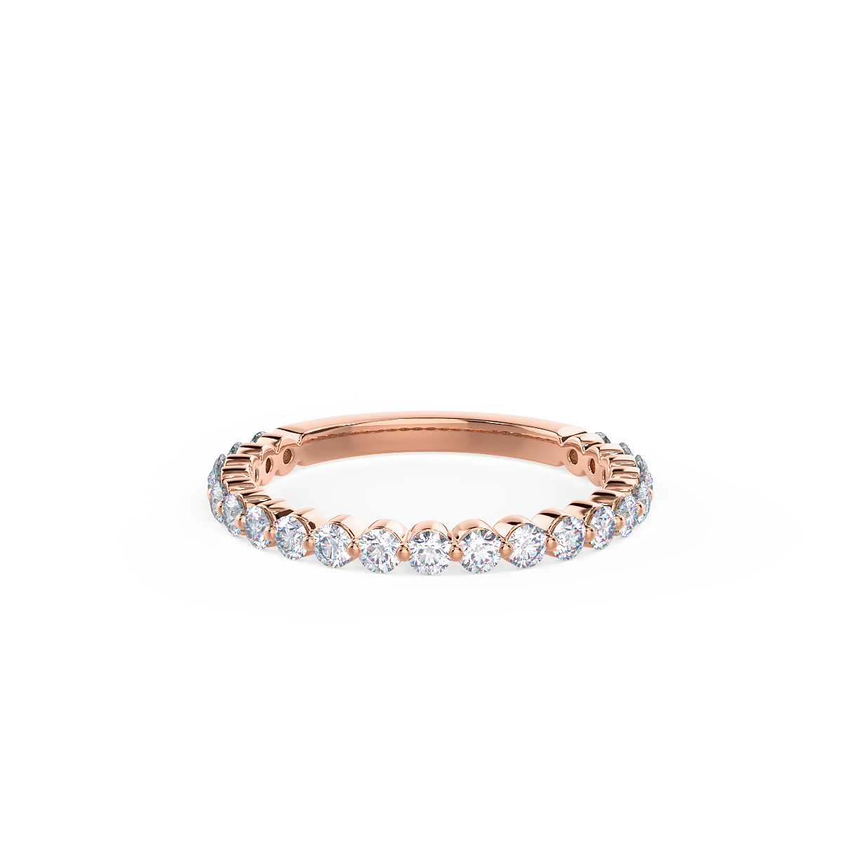 1.0 TCW Round Brilliant Cut 3/4 Eternity Moissanite Wedding Band