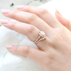1.0CT Pear Cut Moissanite Halo Bridal Ring Set