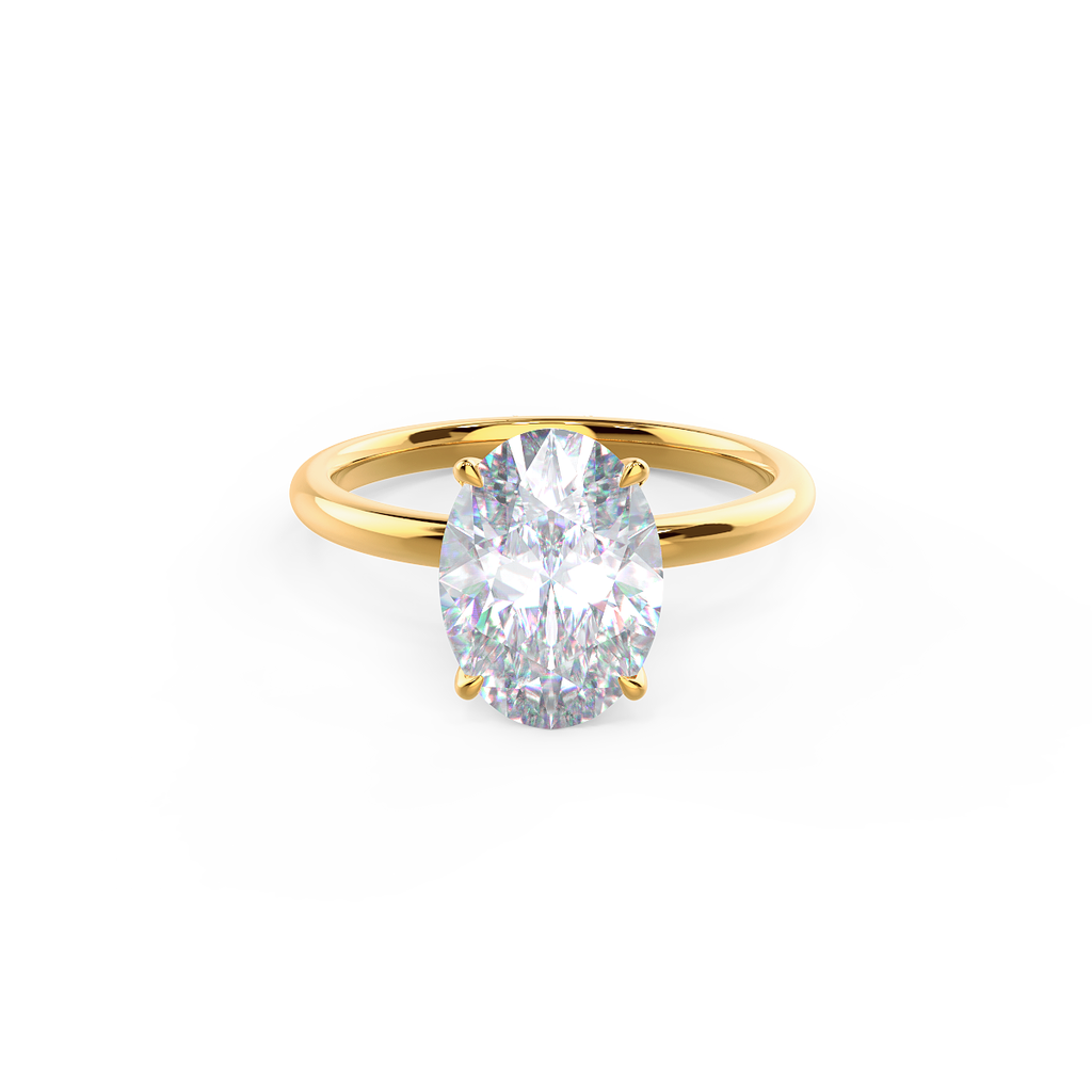 2.0 CT Oval Cut Moissanite Solitaire Setting Engagement Ring