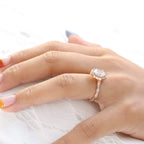 2.0 CT Oval Cut Moissanite Vintage Halo Engagement Ring