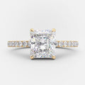 2.0 CT Radiant Cut Moissanite Diamond Pave Setting Engagement Ring