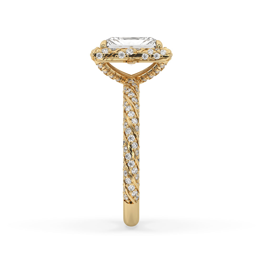 Twisted Engagement Ring in Classic Yellow Gold