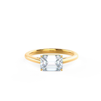 1.75 CT East-West Emerald Cut Moissanite Solitaire Engagement Ring