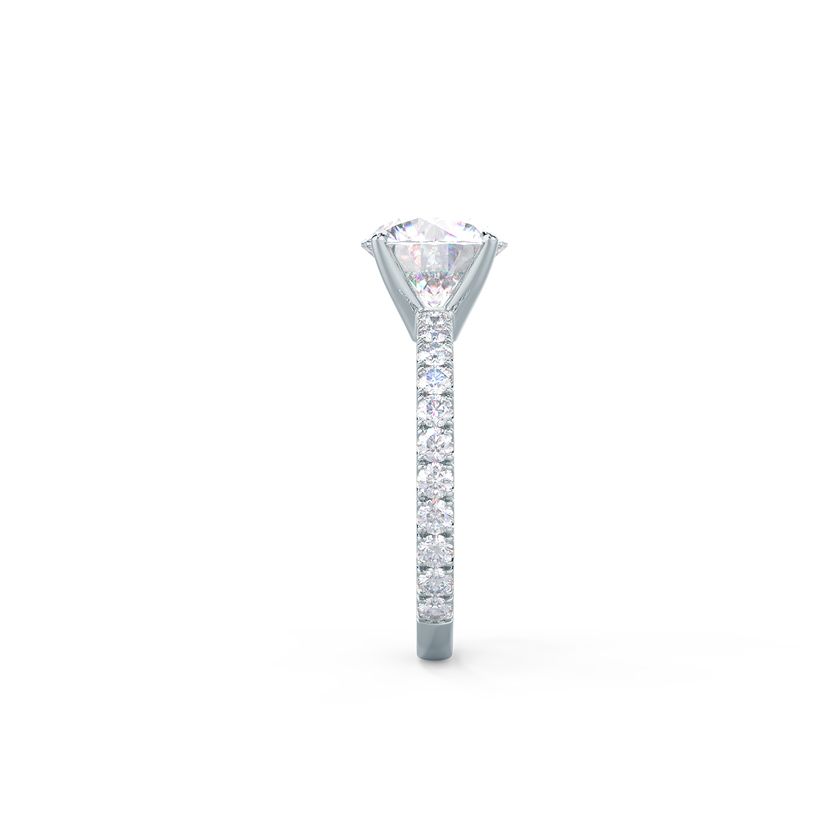 2.25 CT Round Moissanite Solitaire Pave Setting Engagement Ring
