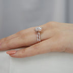 2.30 CT Cushion Moissanite Vintage Halo Bridal Ring Set