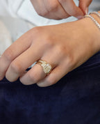 1.50 -3.50 CT Emerald Cut Lab Grown Diamond Five Stone Engagement Ring