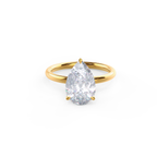 2.0 CT Pear Cut Moissanite Solitaire Engagement Ring
