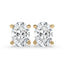 Oval Diamond Earrings with Yellow Gold Sparkle